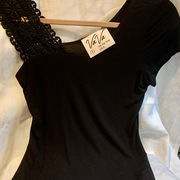 🎁Va Va By Joy Han Black shirt short sleeve, size Small - Picture 8 of 9